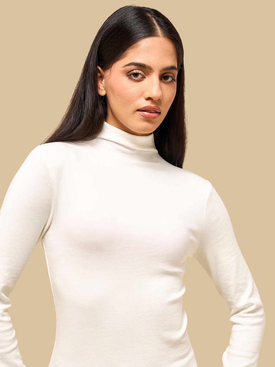 Plain Modal High Neck T-Shirt