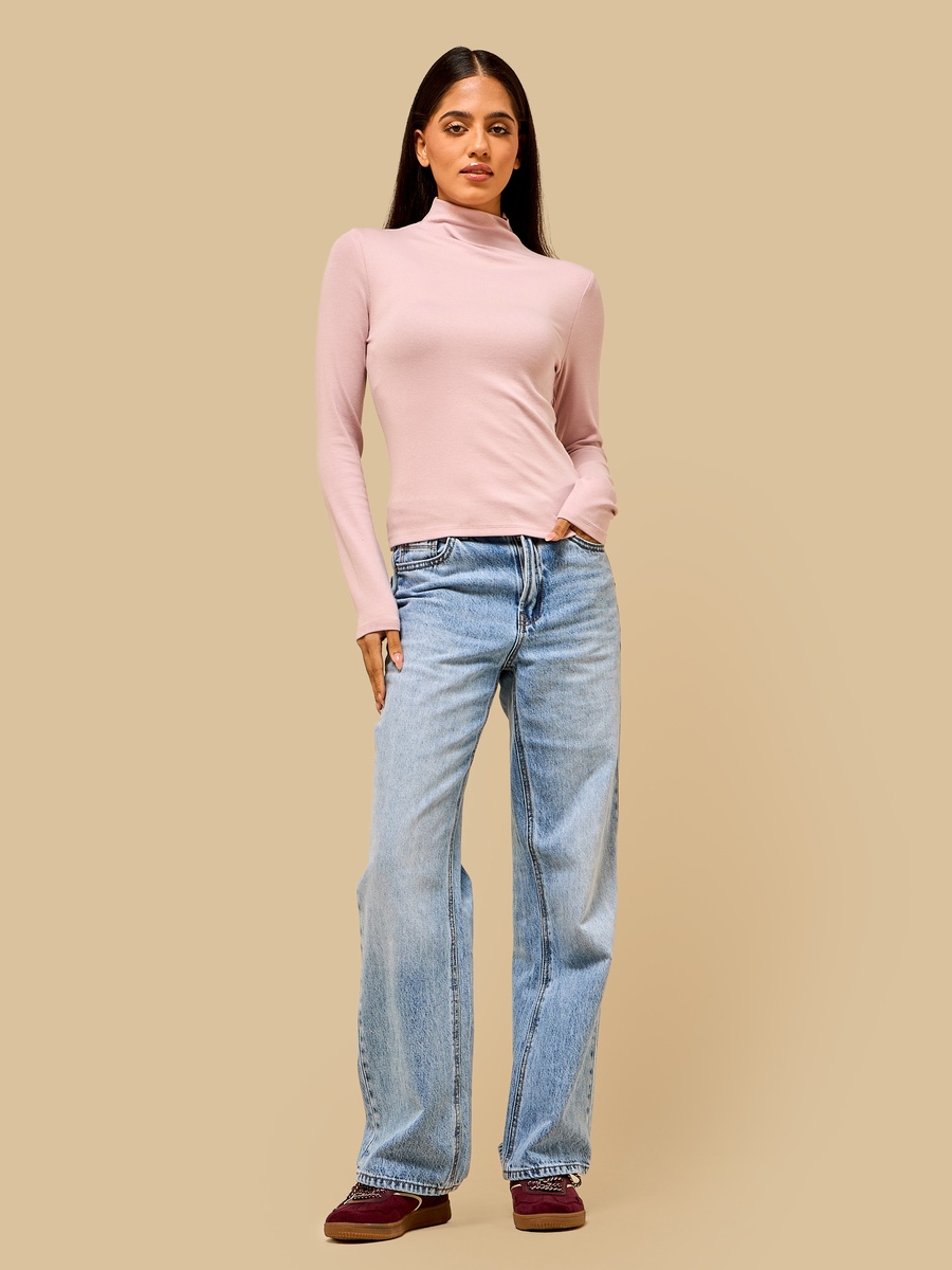 Plain Modal High Neck T-Shirt
