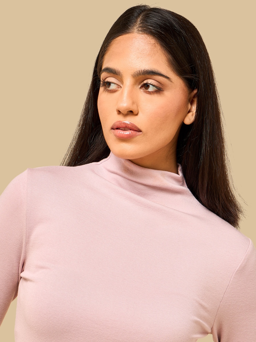 Plain Modal High Neck T-Shirt