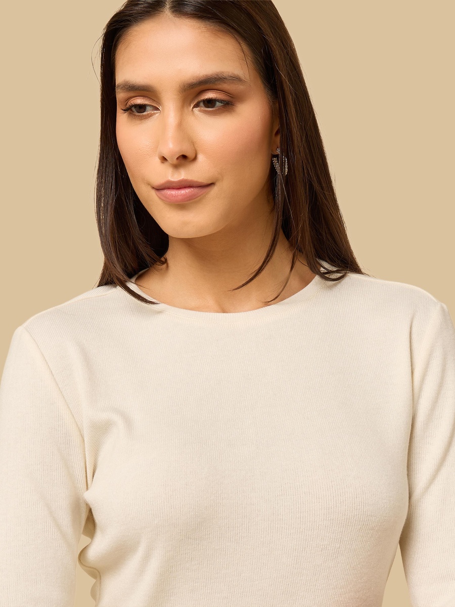 Textured Top with Lace Hem Detail