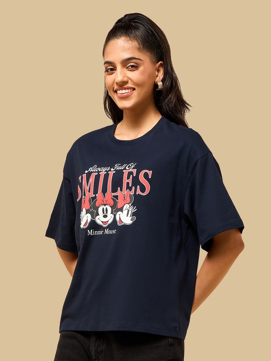 Minnie Mouse Print Boxy T-Shirt