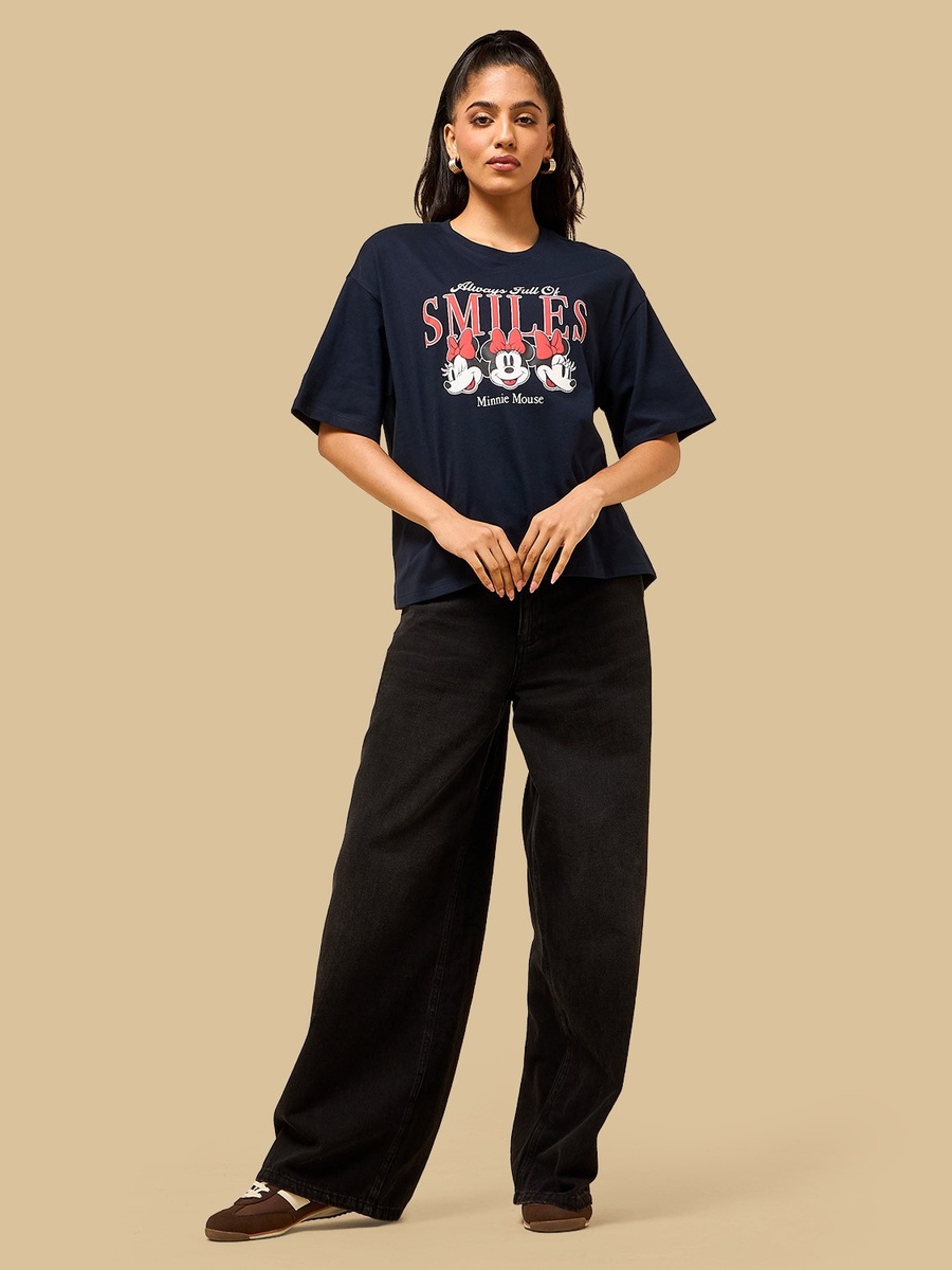 Minnie Mouse Print Boxy T-Shirt