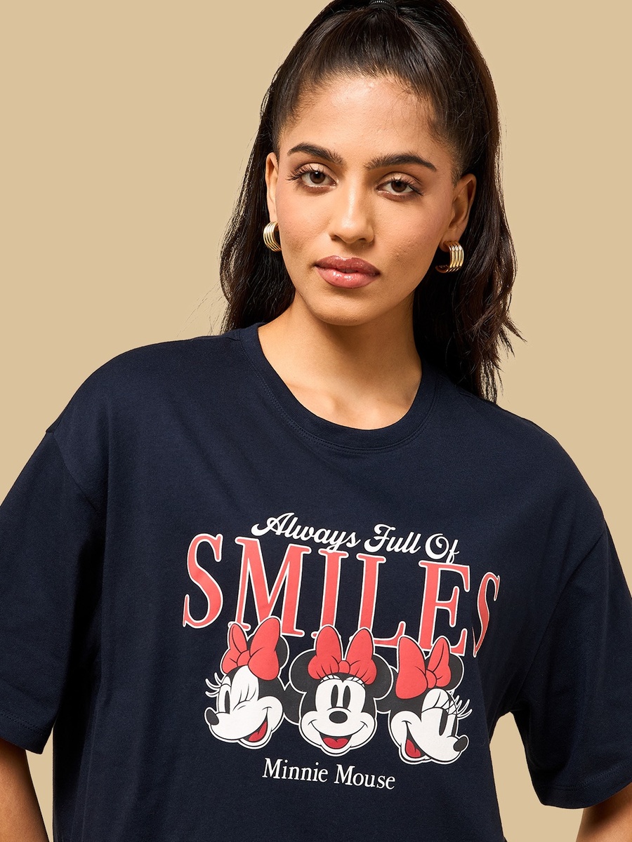 Minnie Mouse Print Boxy T-Shirt
