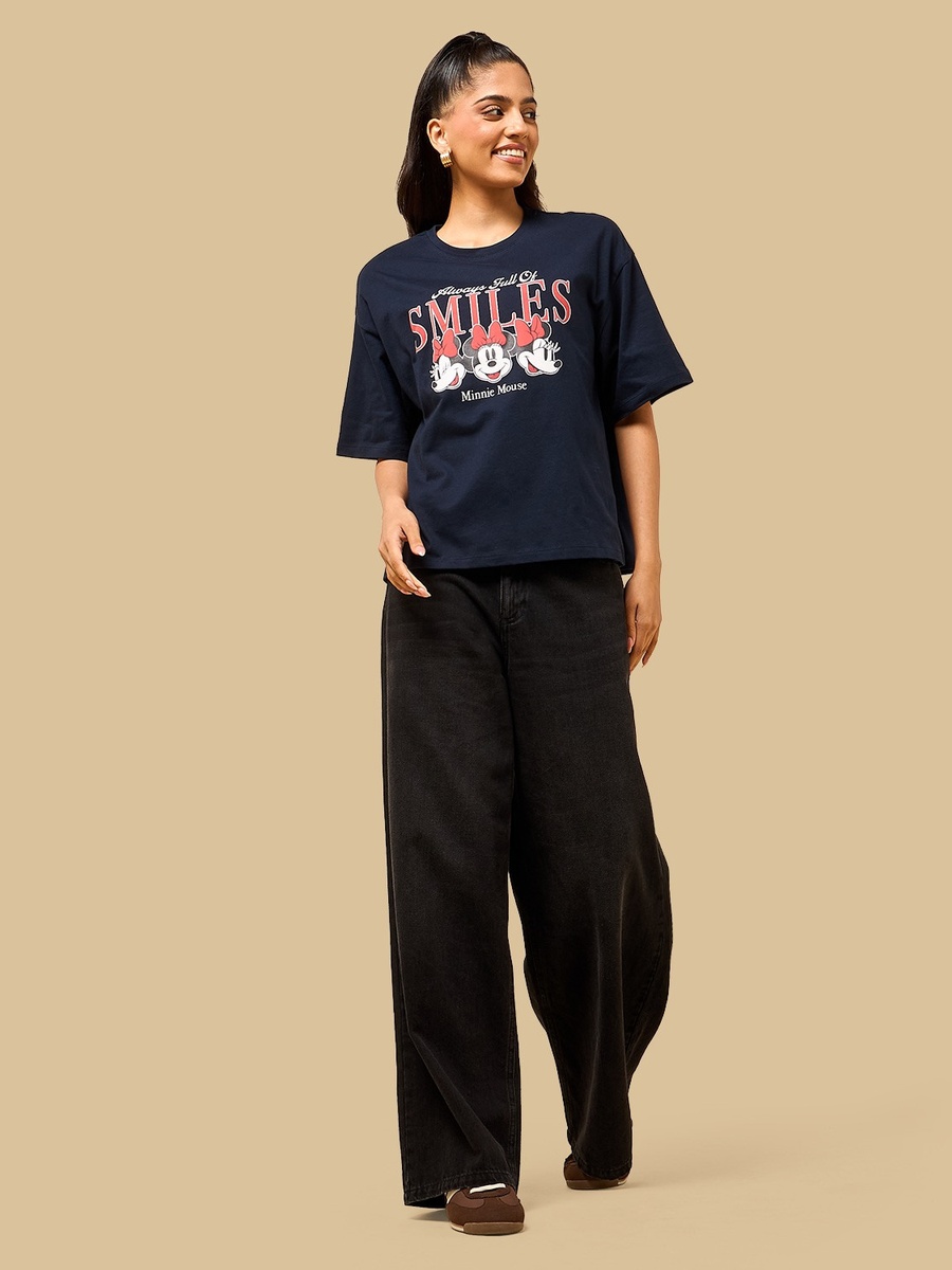 Minnie Mouse Print Boxy T-Shirt