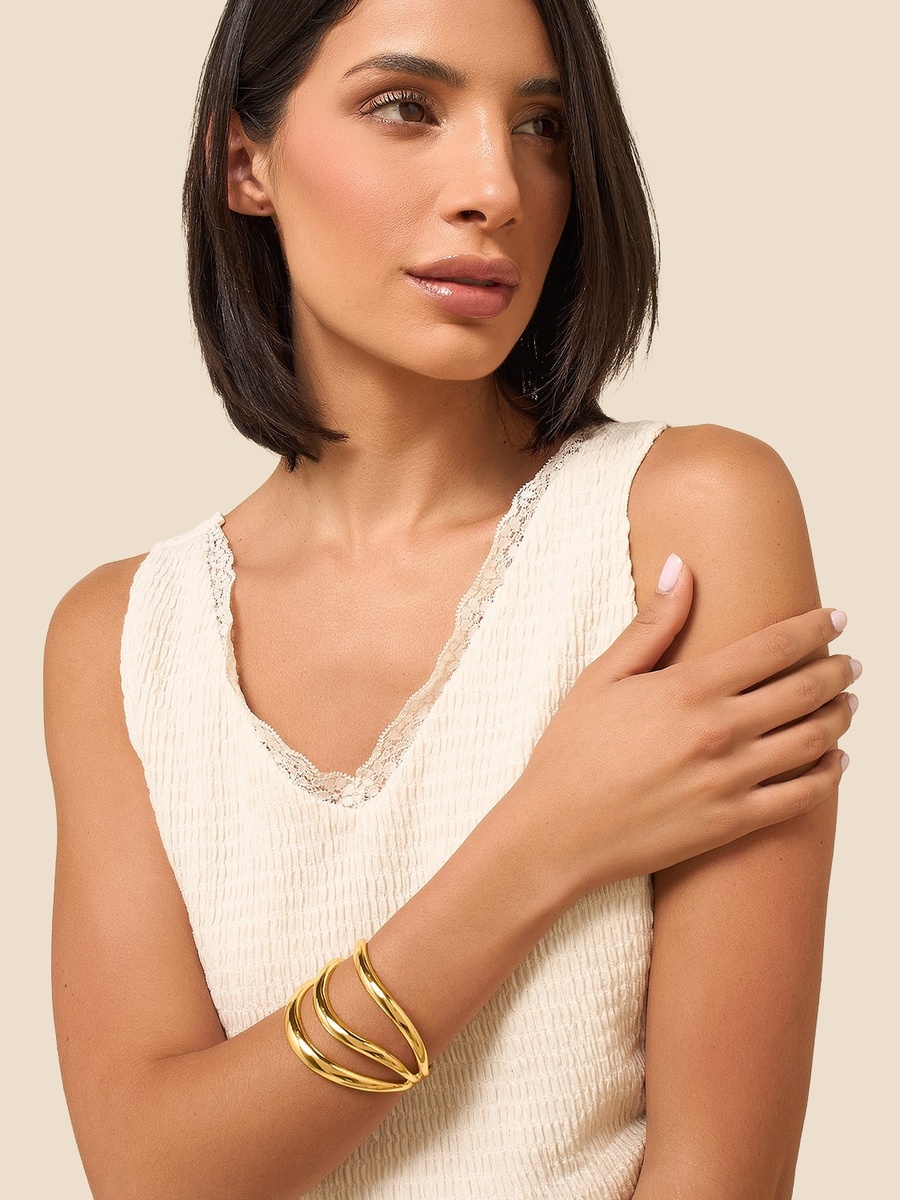 Layered Metallic Cuff Bracelet