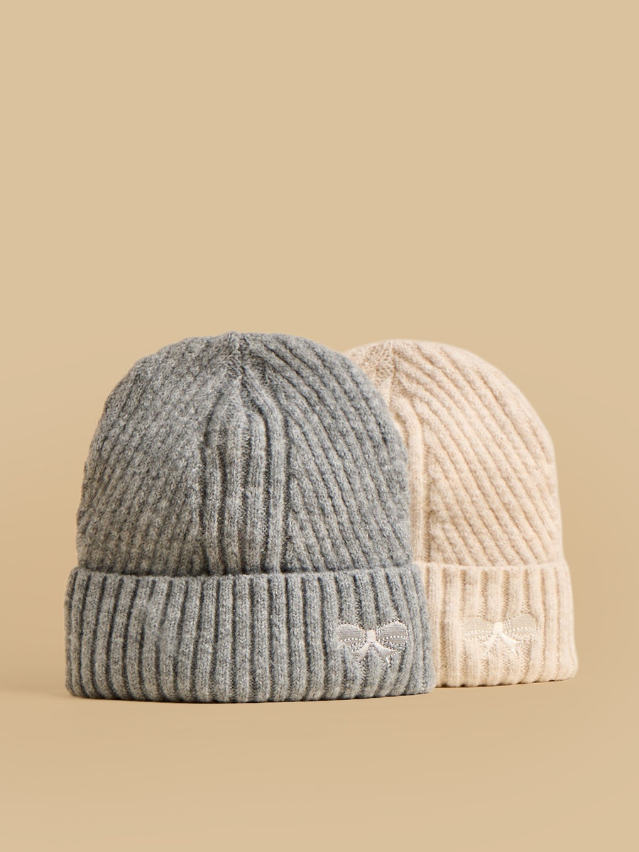 Pack of 2 - Ribbed Beanie
