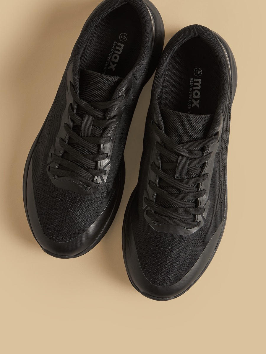 Panelled Lace-Up Sports Shoes