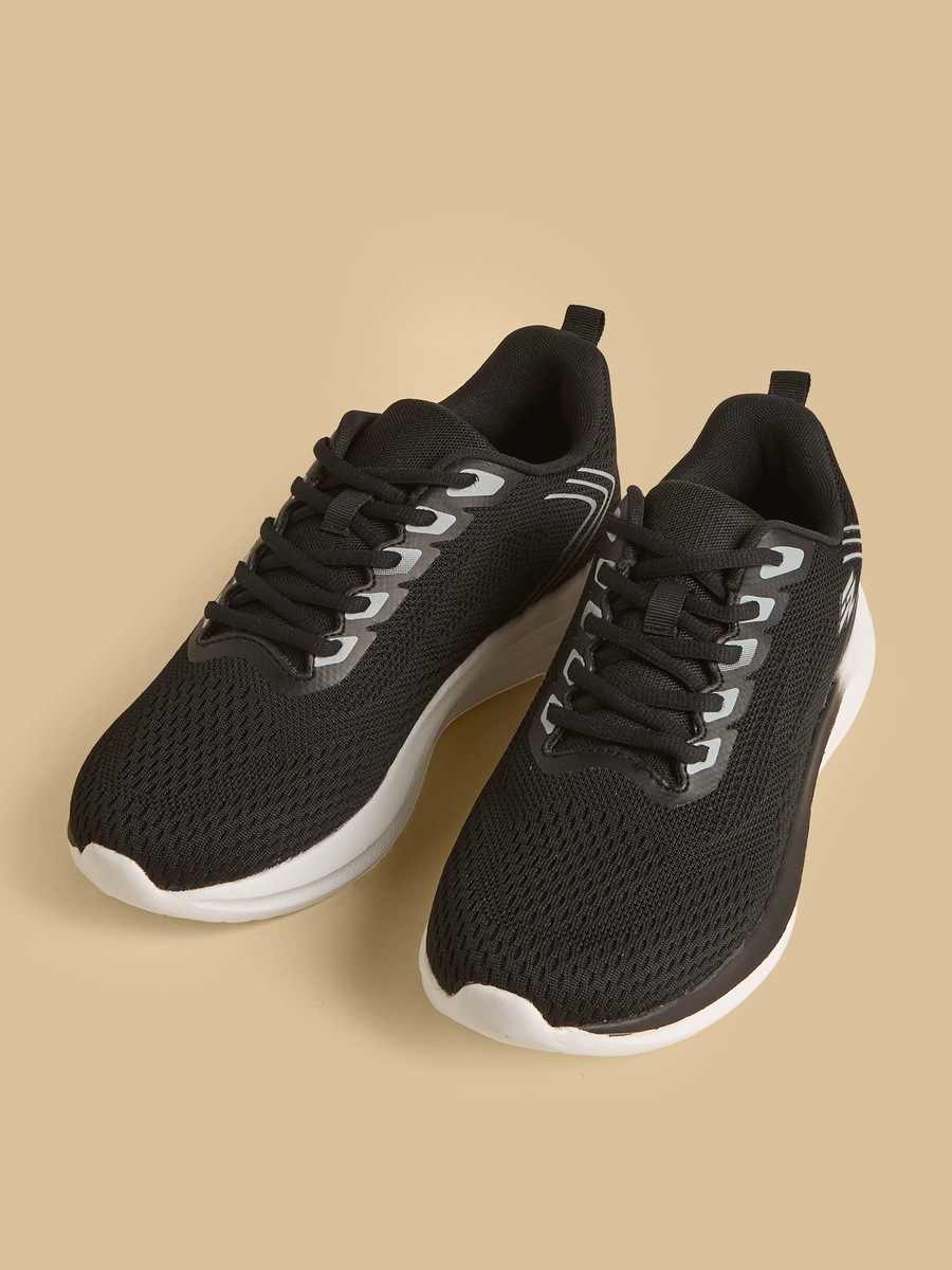Textured Lace-Up Sports Shoes