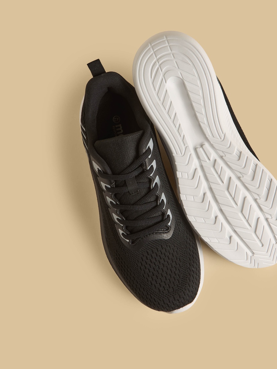 Textured Lace-Up Sports Shoes