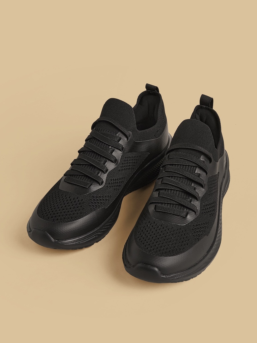 Panelled Lace-Up Sports Shoes