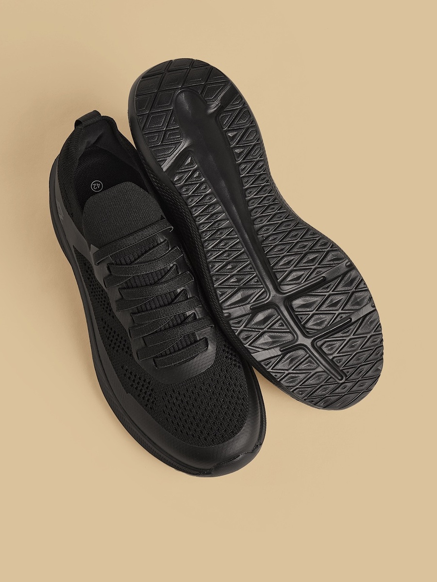 Panelled Lace-Up Sports Shoes