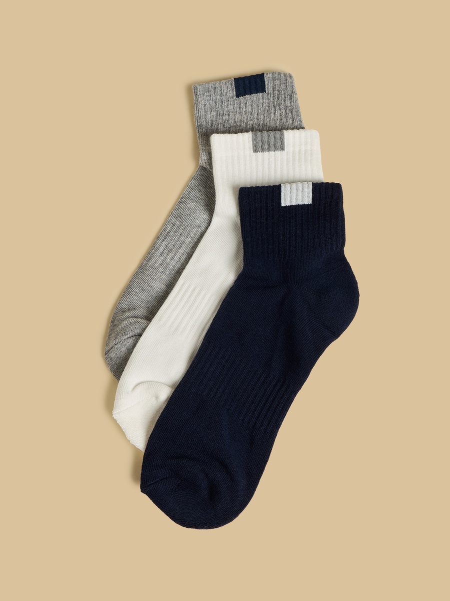 Pack of 3 - Half Terry Ankle Length Sports Socks
