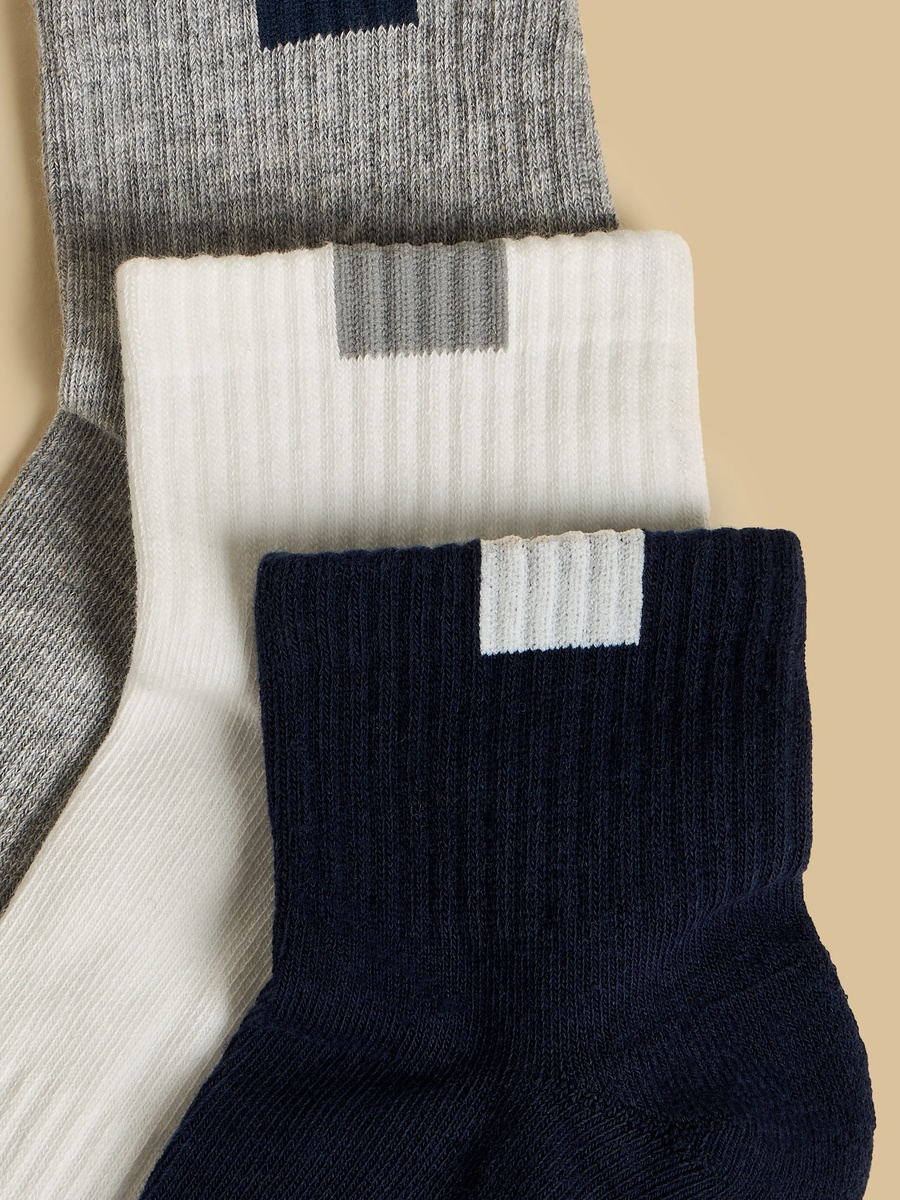 Pack of 3 - Half Terry Ankle Length Sports Socks