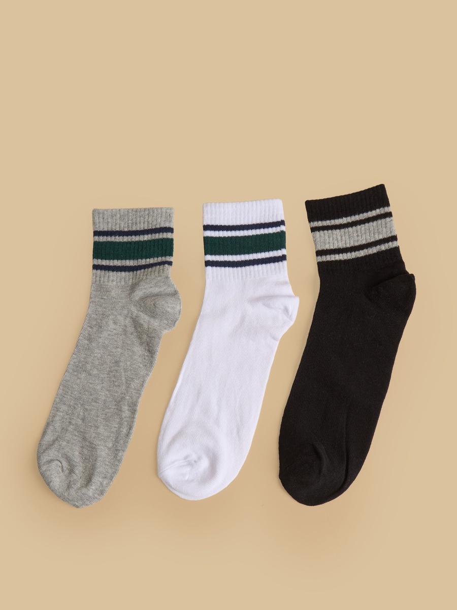 Pack of 3 - Striped Ankle Length Socks