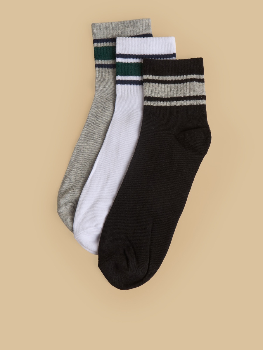 Pack of 3 - Striped Ankle Length Socks