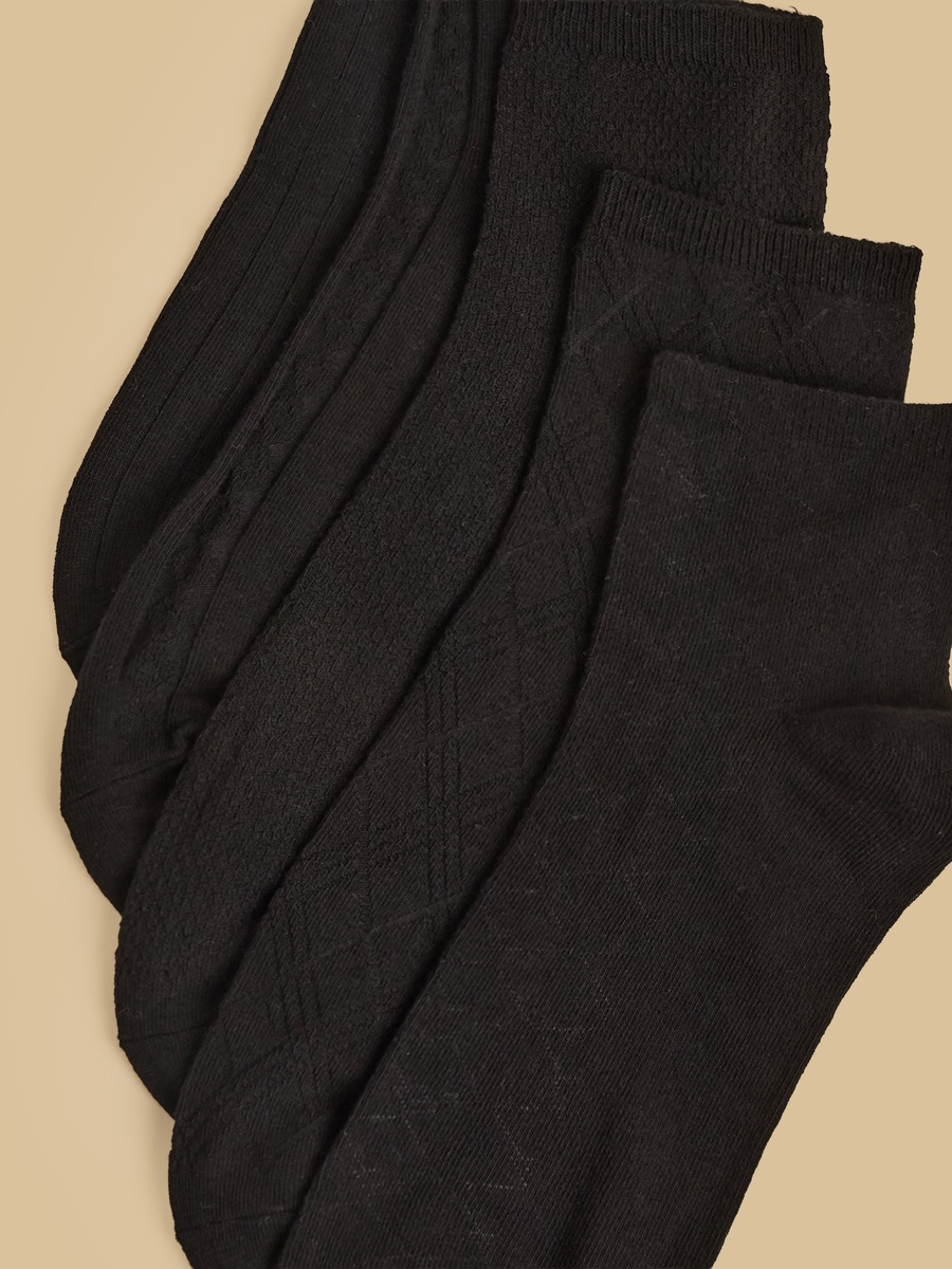 Pack of 5 - Textured Ankle Length Socks