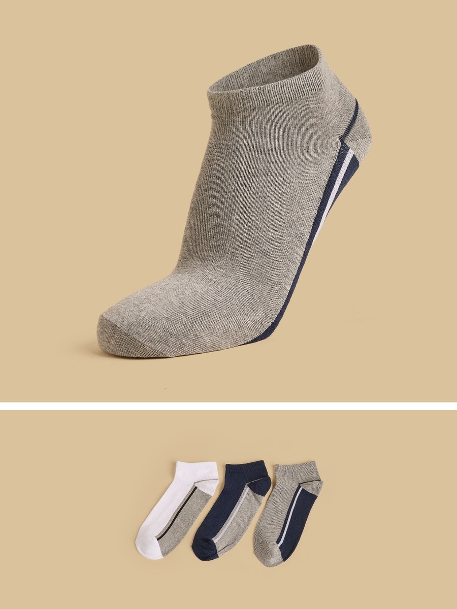 Pack of 3 - Colourblock Ankle Length Socks