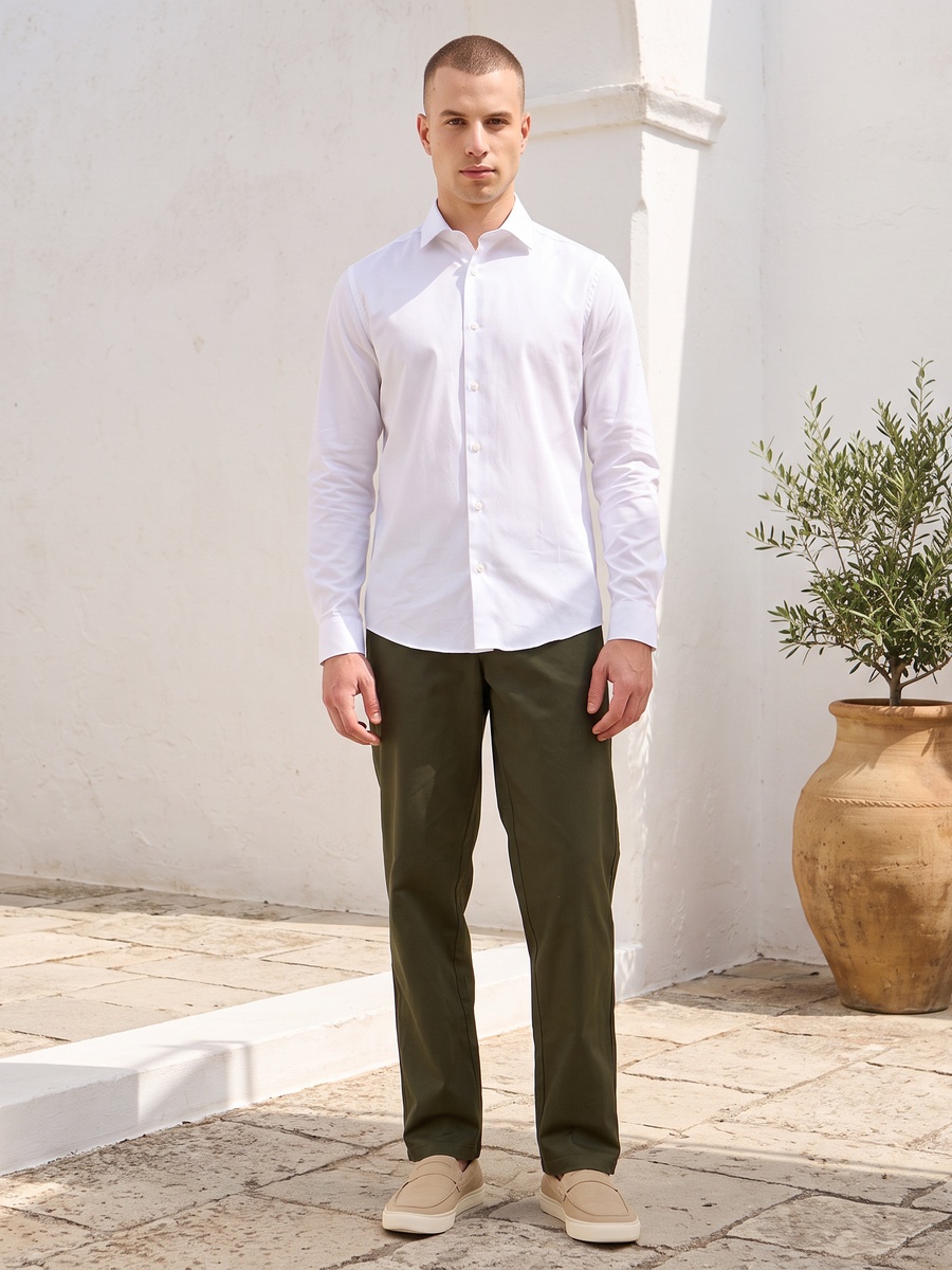 Relaxed Fit Twill Chino Trousers