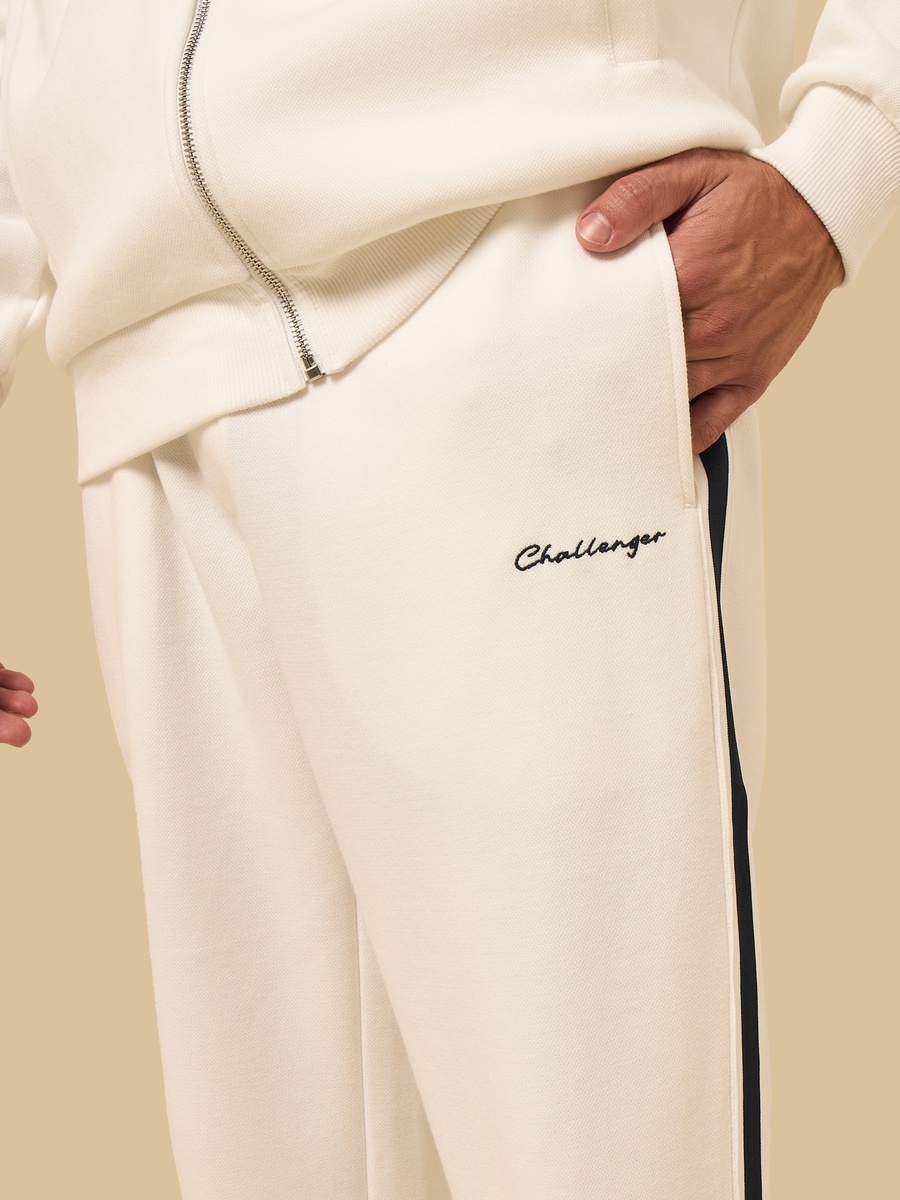 Relaxed Fit Contrast Piping Twill Pants