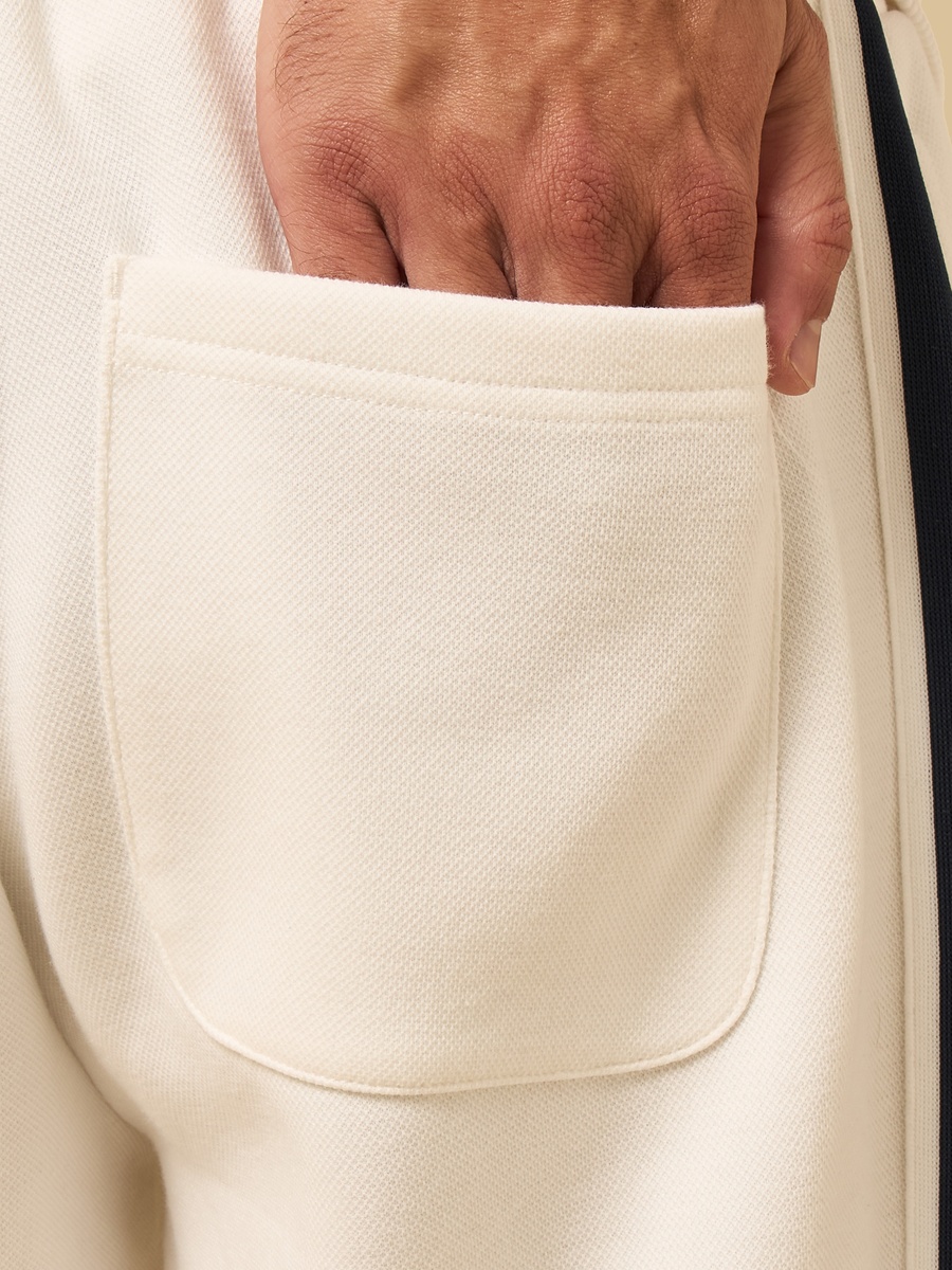 Relaxed Fit Contrast Piping Twill Pants