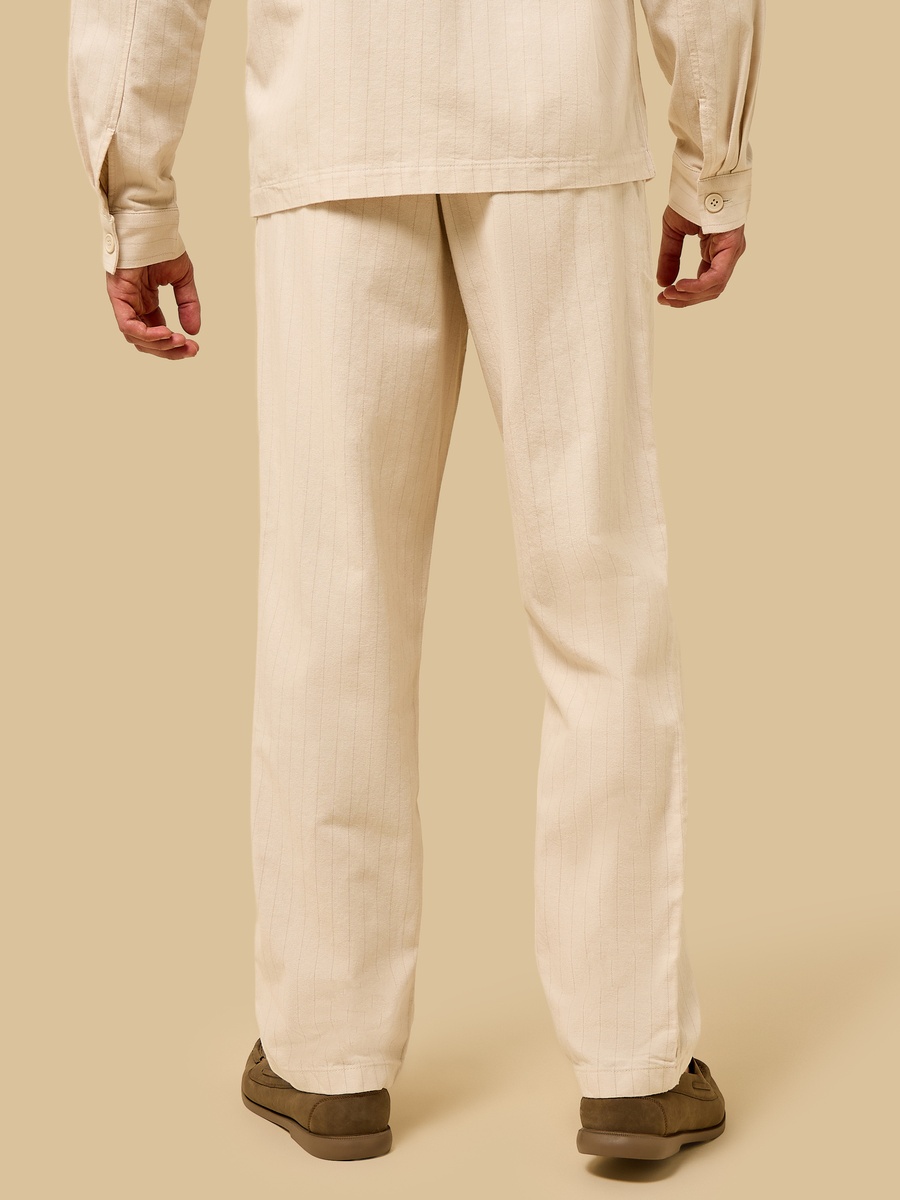 Relaxed Fit Striped Twill Trousers