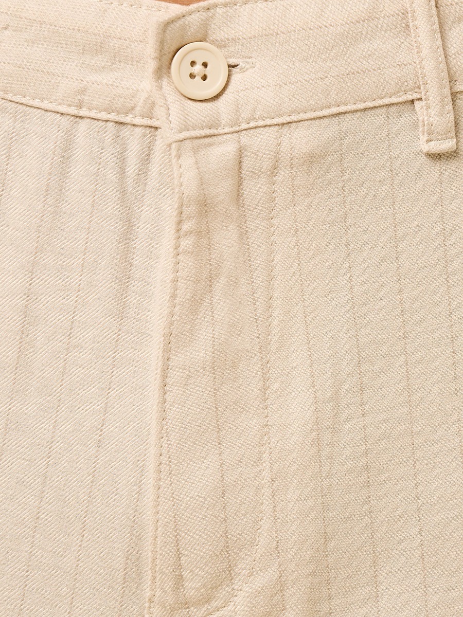 Relaxed Fit Striped Twill Trousers