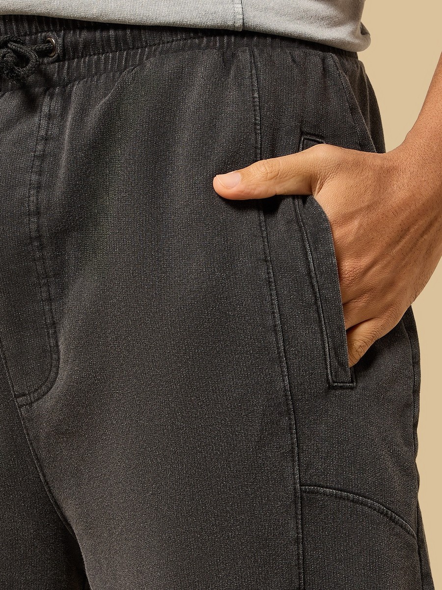 Panelled Acid Wash Balloon Fit Pants
