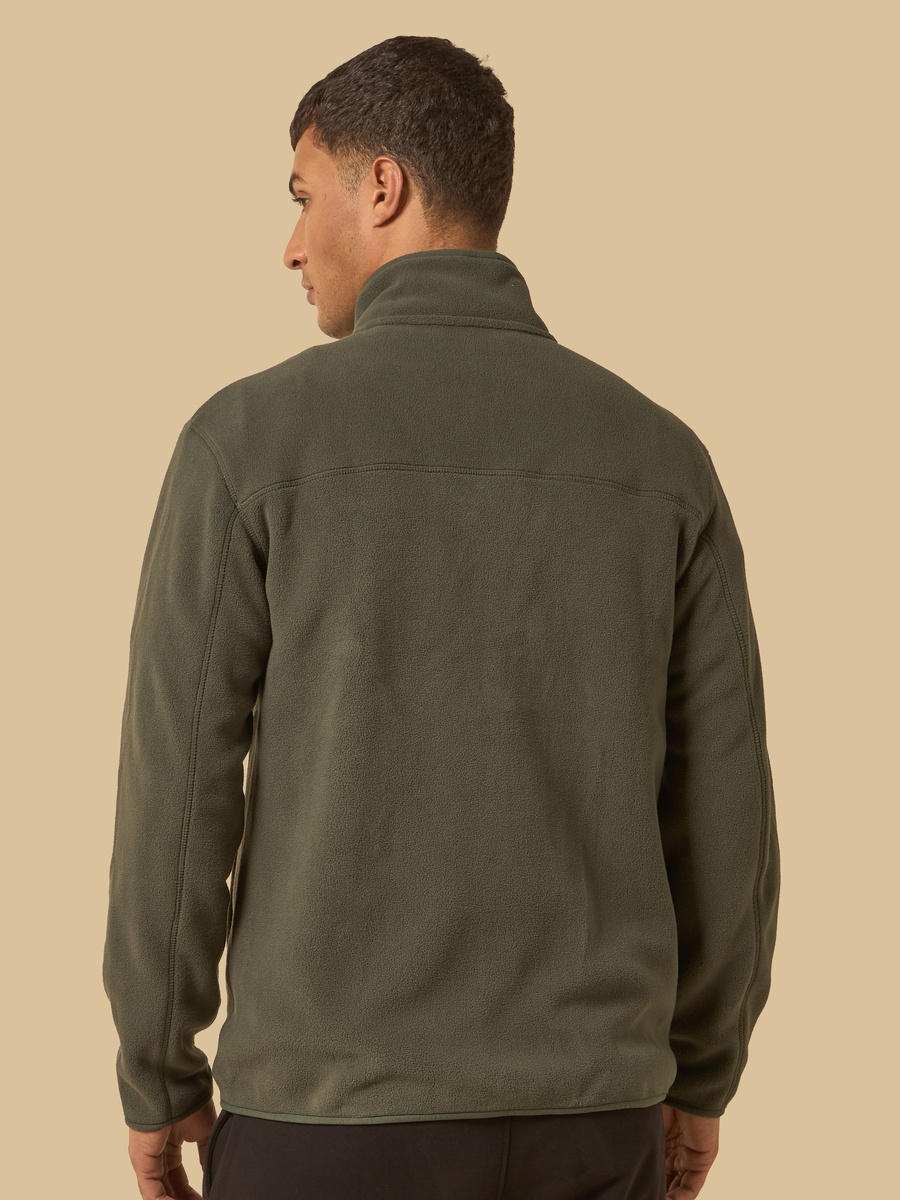 Textured Relaxed Fit Fleece Zip Through Sweatshirt