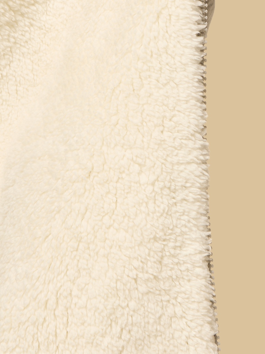 Relaxed Fit Zip Through Hoodie with Sherpa Lining