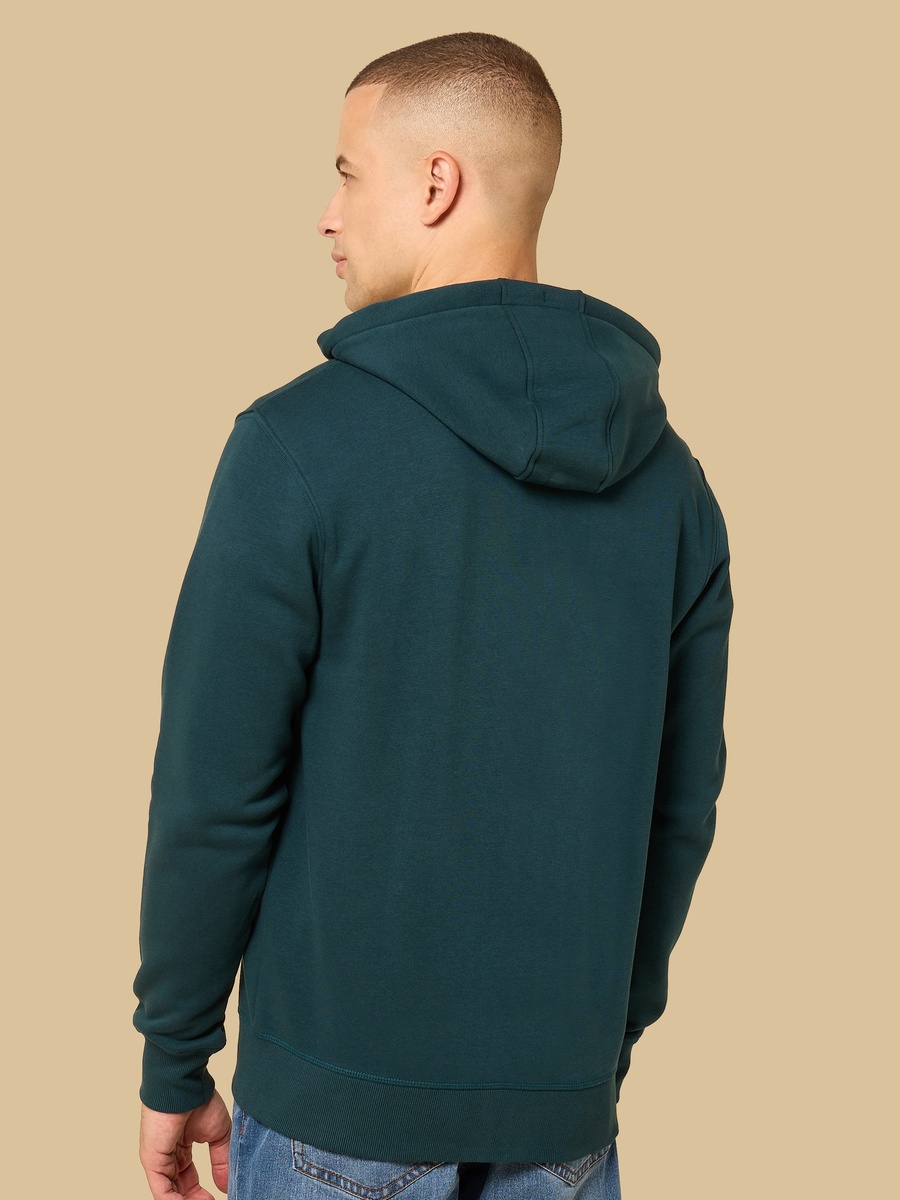 Relaxed Fit Zip Through Hoodie with Kangaroo Pocket