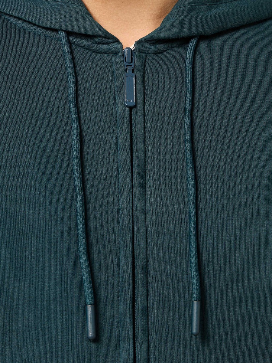 Relaxed Fit Zip Through Hoodie with Kangaroo Pocket