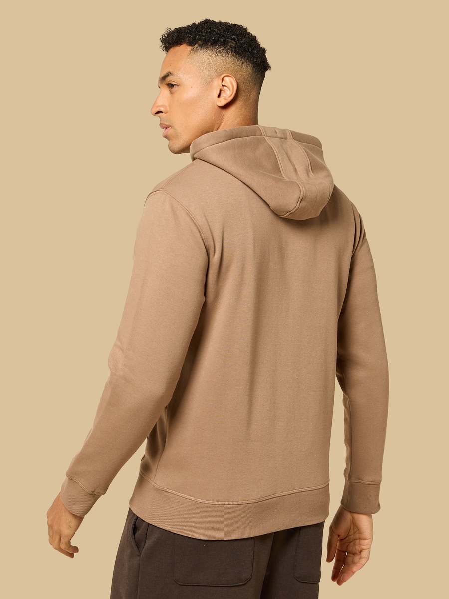 Relaxed Fit Zip Through Hoodie with Kangaroo Pocket