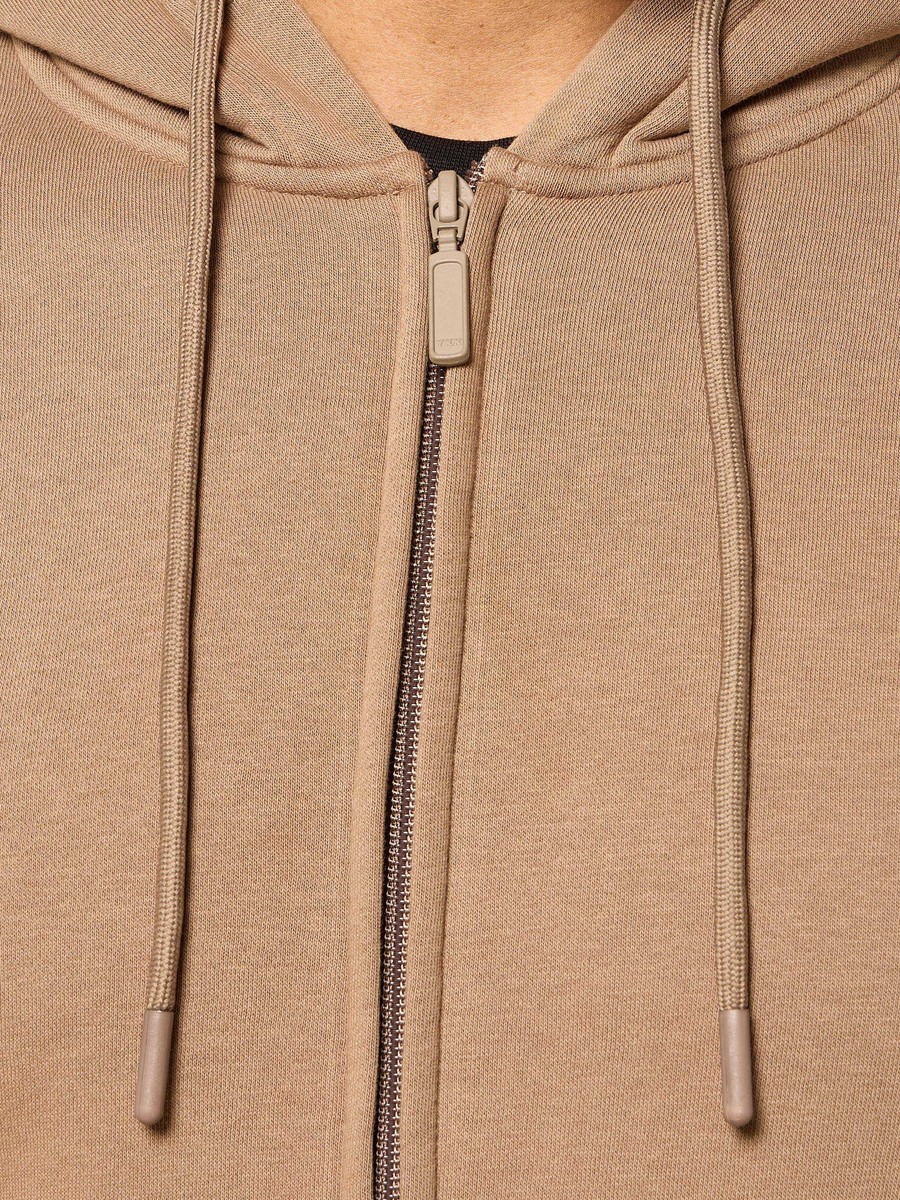 Relaxed Fit Zip Through Hoodie with Kangaroo Pocket
