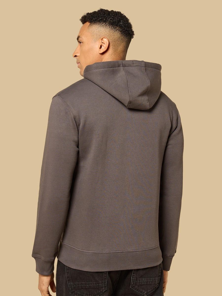 Relaxed Fit Zip Through Hoodie with Kangaroo Pocket