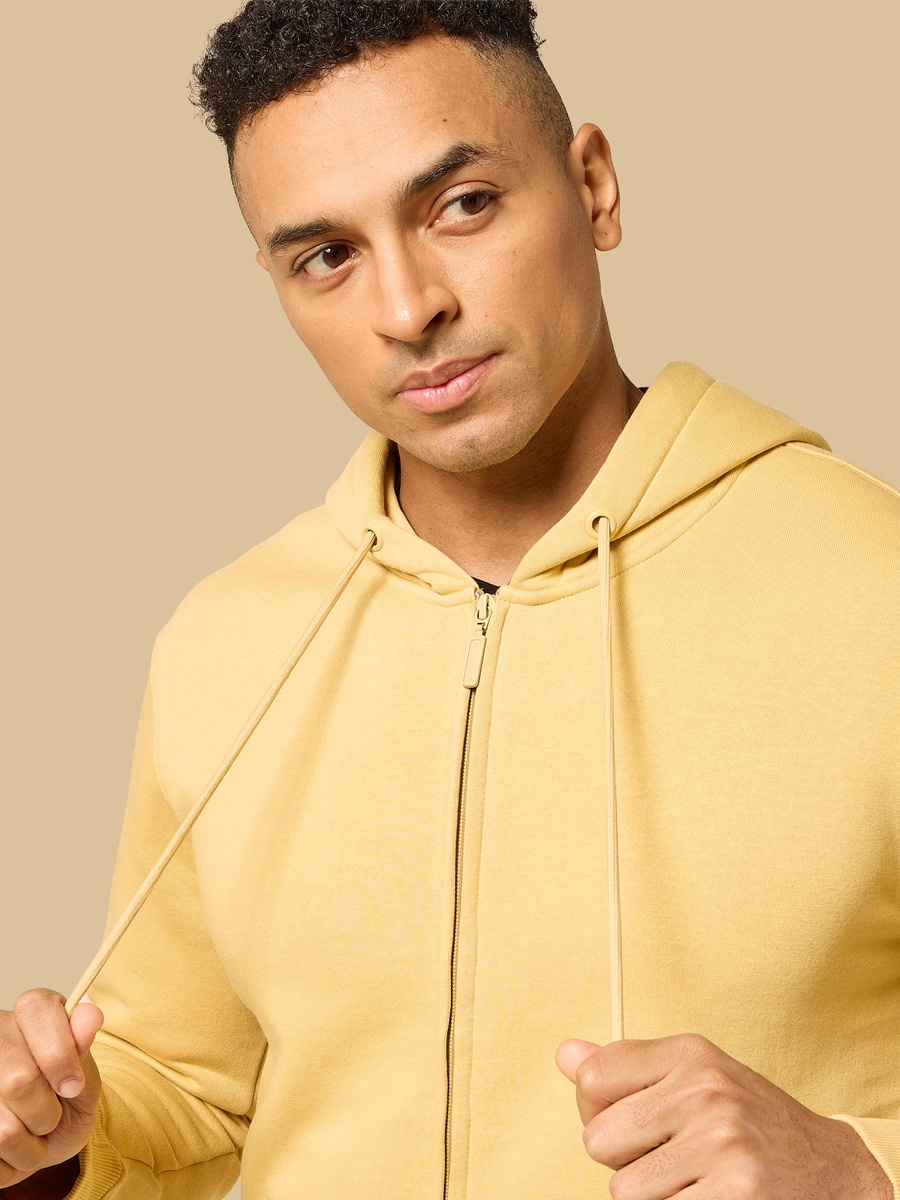 Relaxed Fit Zip Through Hoodie with Kangaroo Pocket