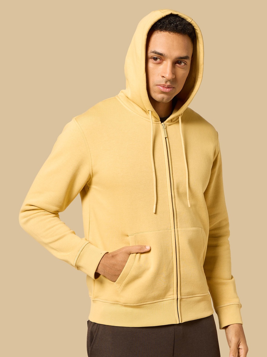 Relaxed Fit Zip Through Hoodie with Kangaroo Pocket