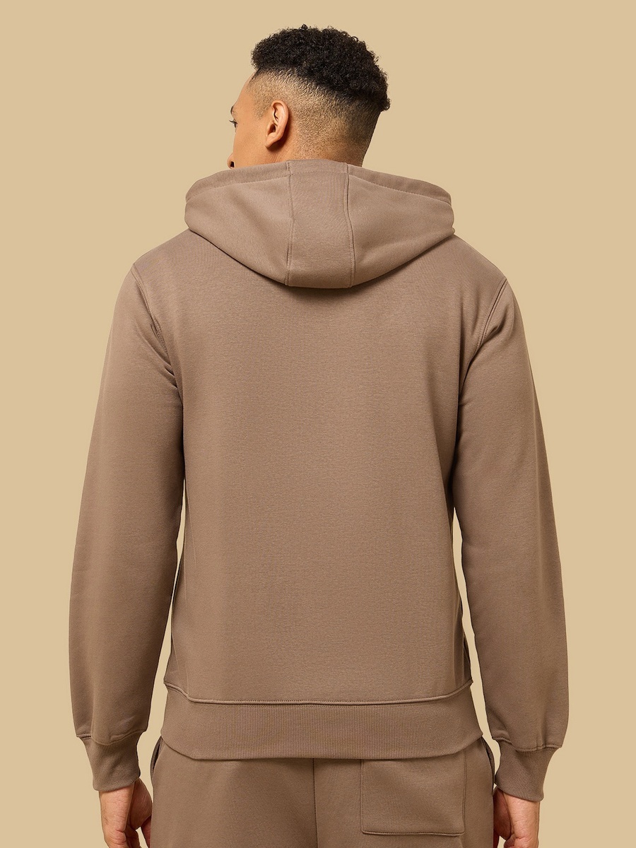 Embroidered Fleece Zip Through Hoodie
