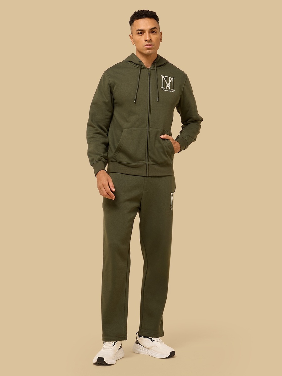 Embroidered Fleece Zip Through Hoodie