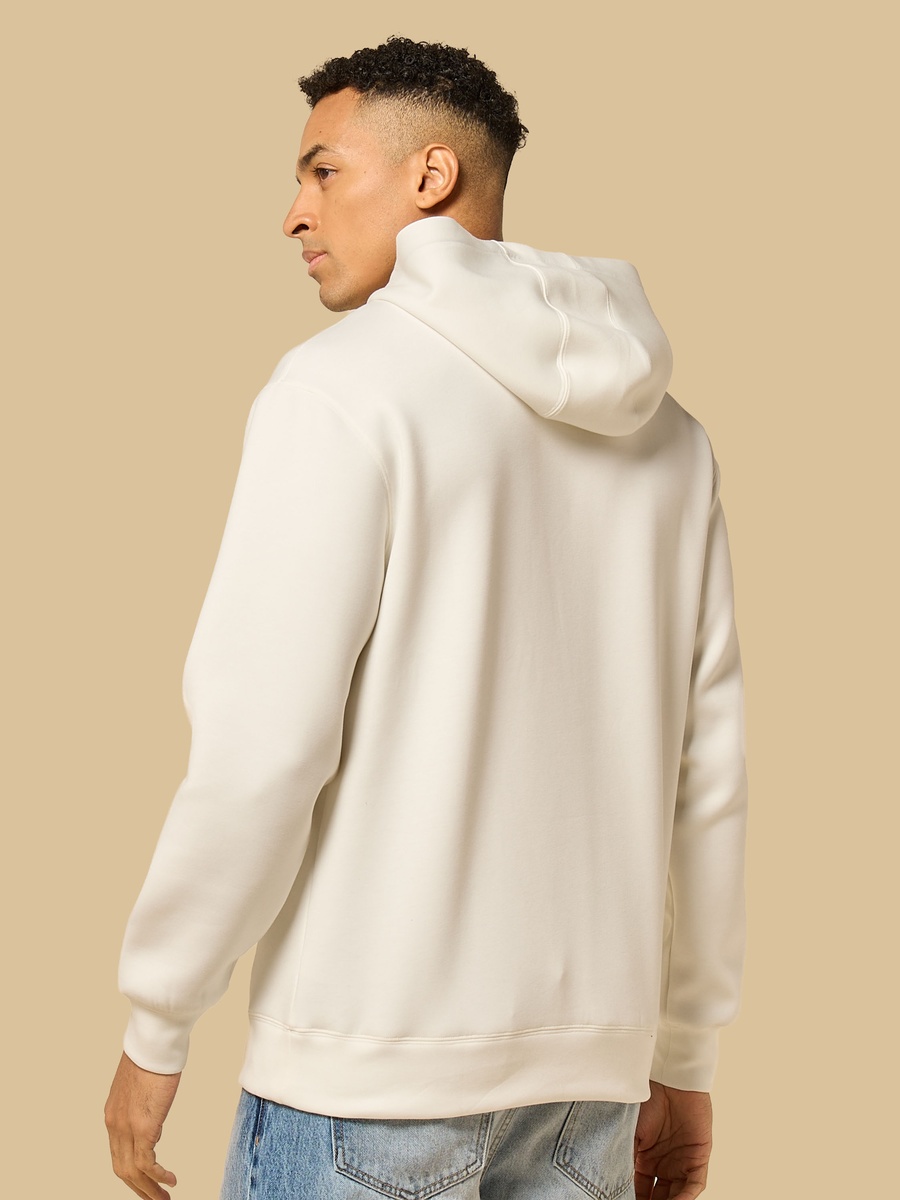 Slogan Embroidered Hooded Sweatshirt
