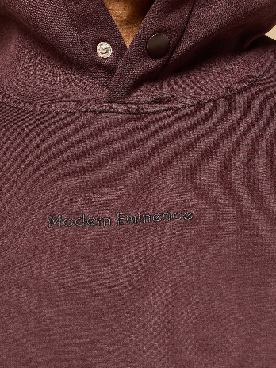 Slogan Embroidered Hooded Sweatshirt