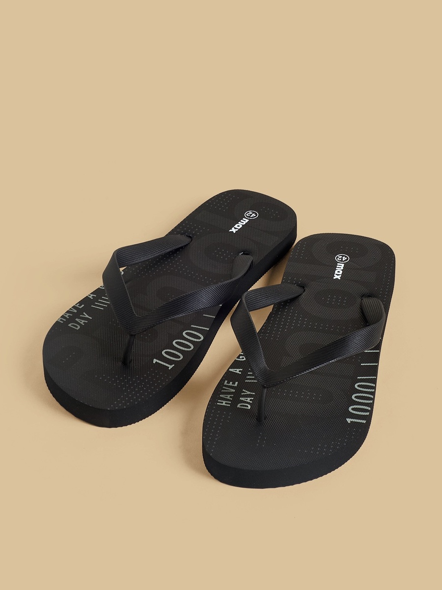 Slogan Print Flip Flops