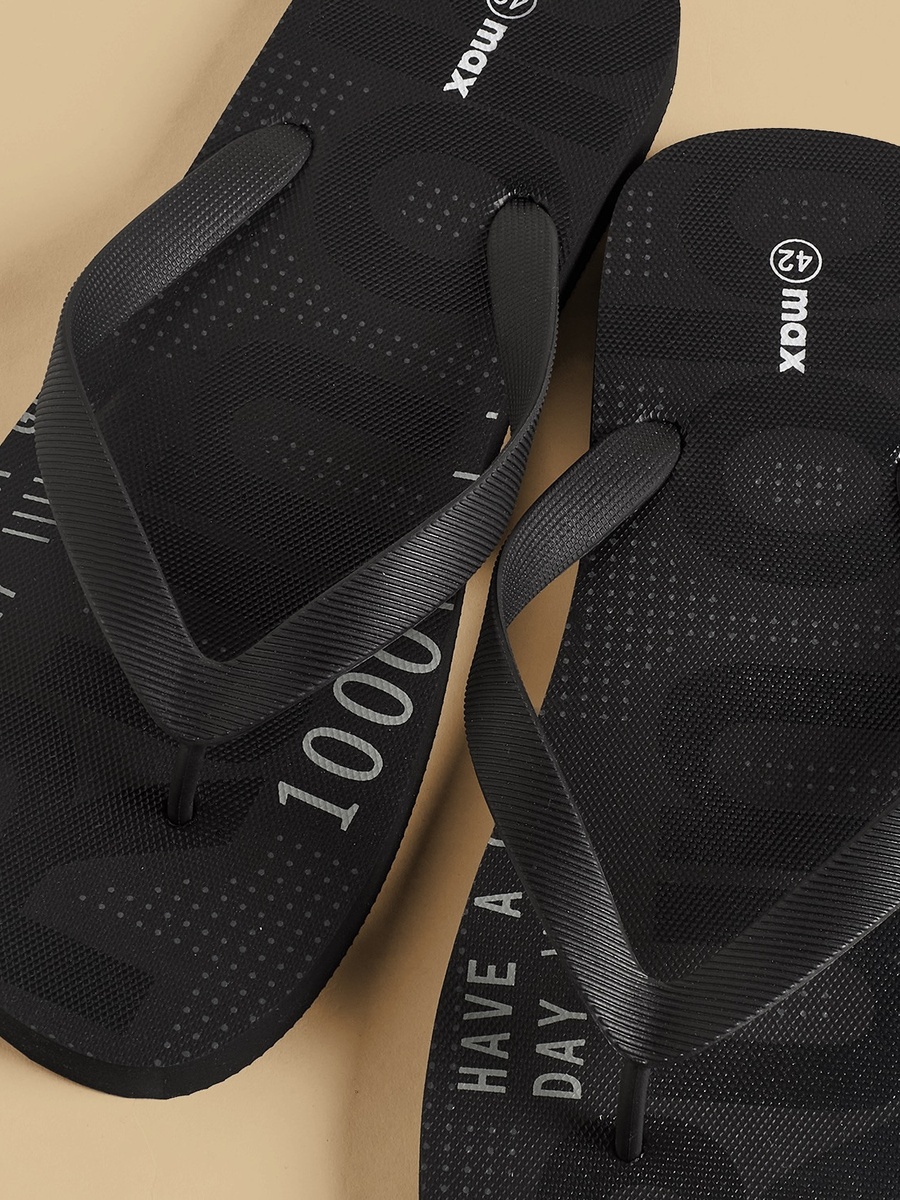 Slogan Print Flip Flops