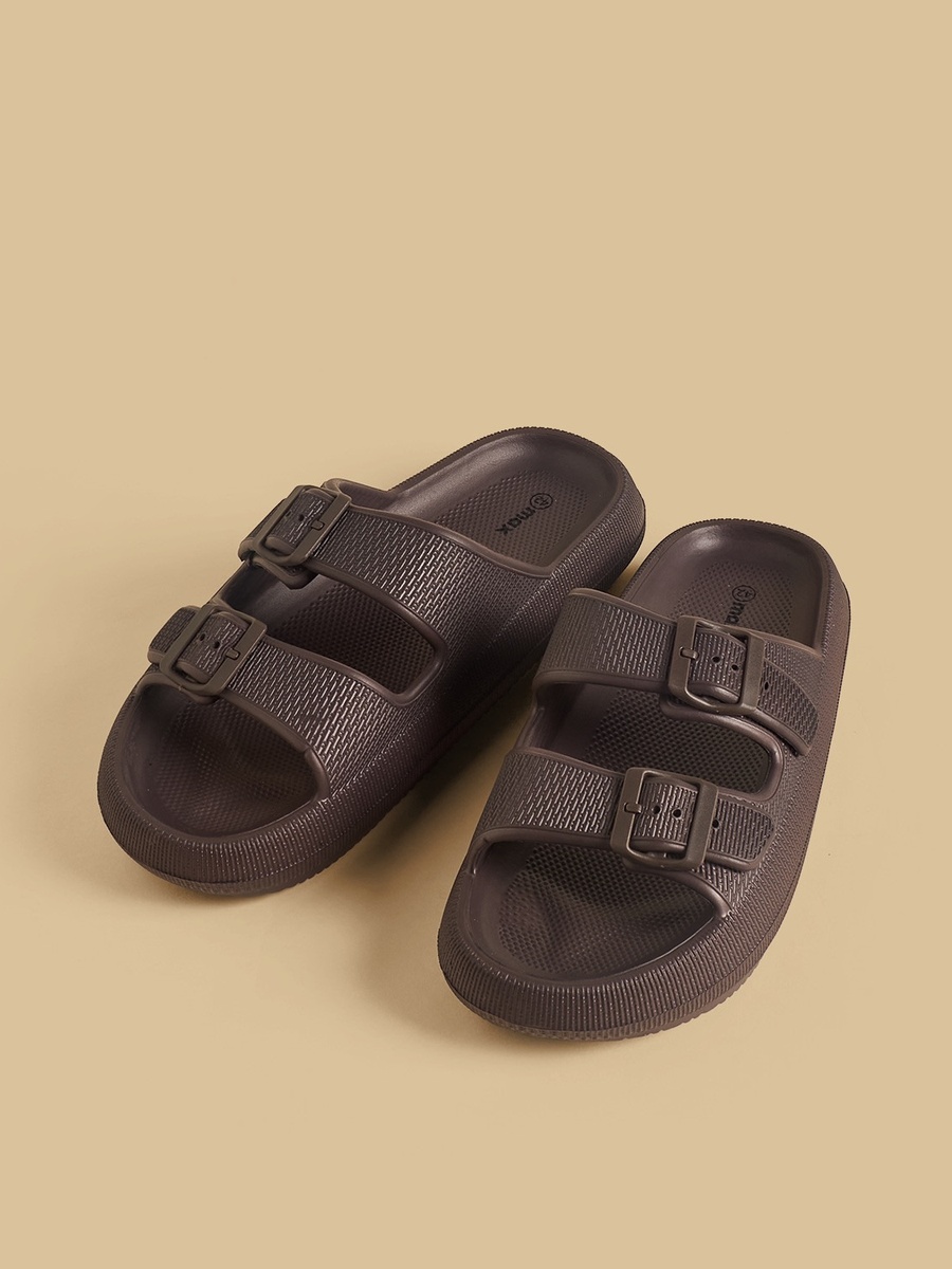 Dual Strap Slides with Buckle Detail
