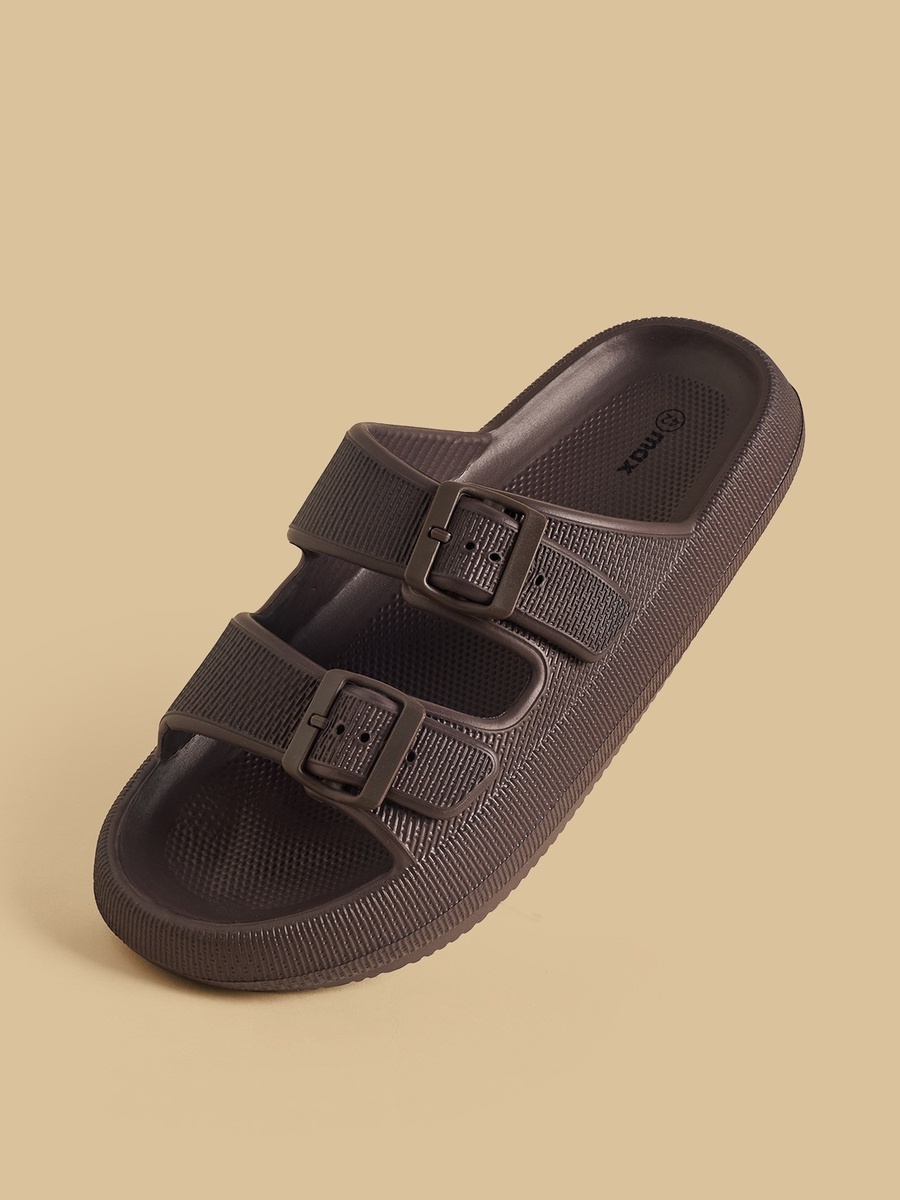 Dual Strap Slides with Buckle Detail