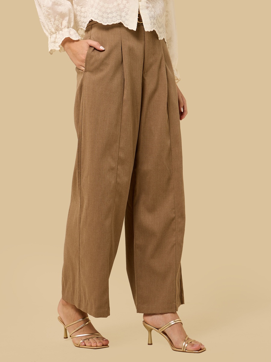 Pleated Trousers with Belt
