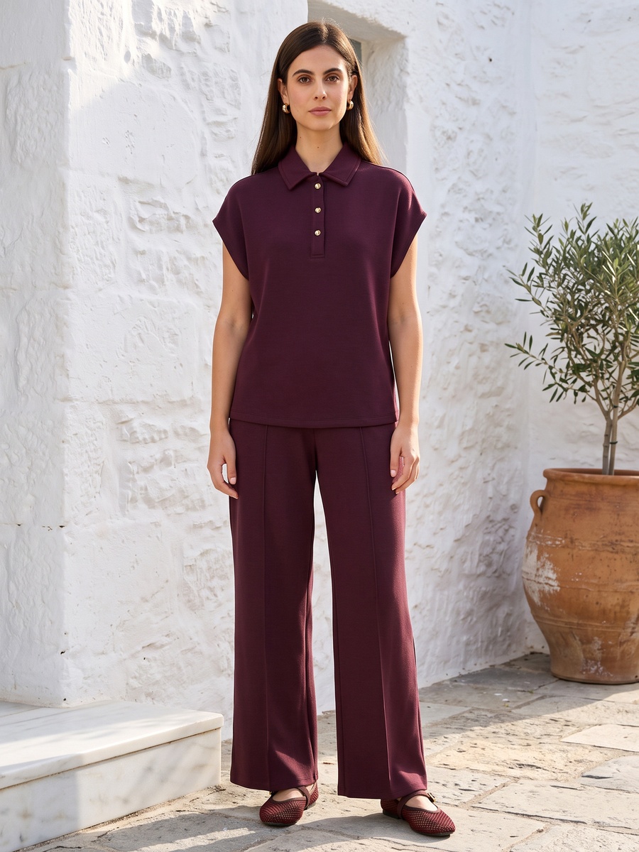 Pintuck Modal Wide Leg Pants