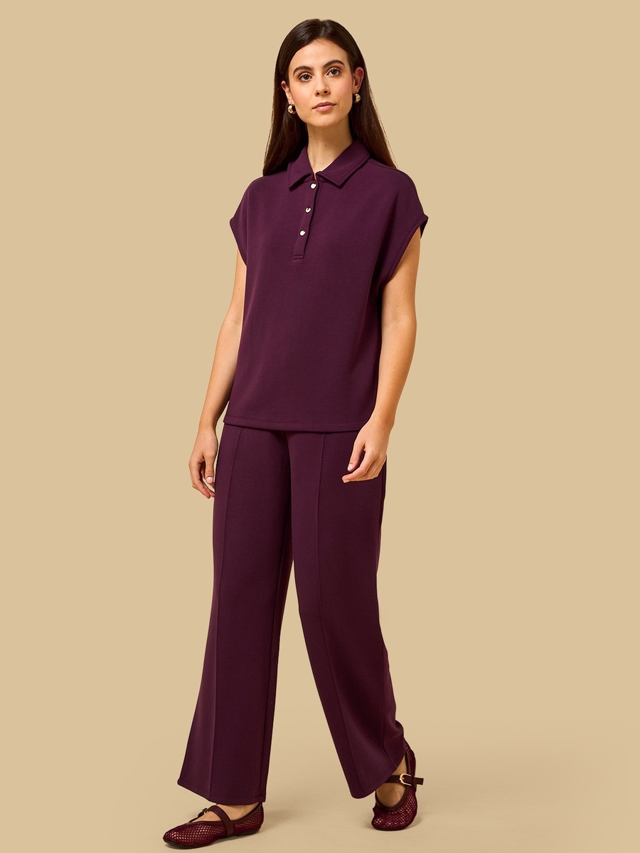 Pintuck Modal Wide Leg Pants
