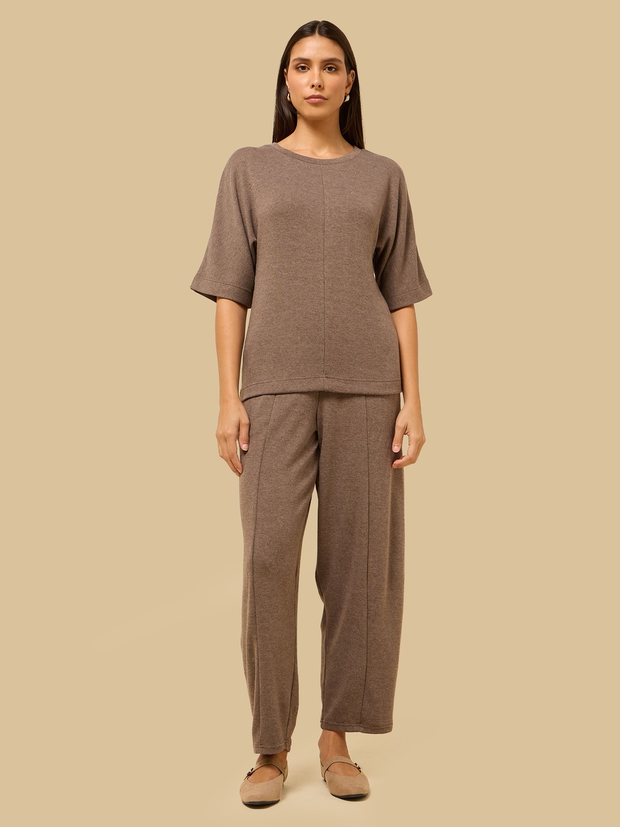 Pintuck Detail Wide Leg Pants