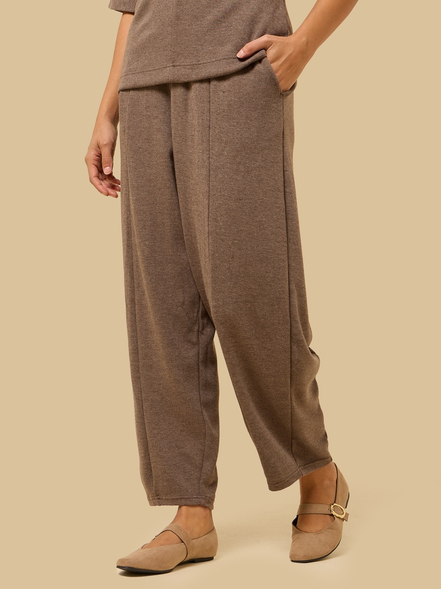 Pintuck Detail Wide Leg Pants