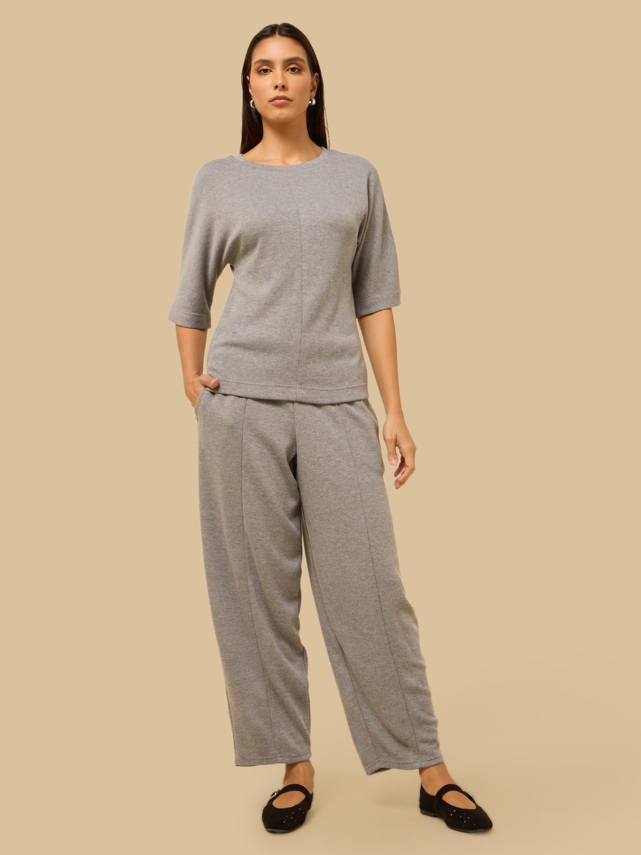 Pintuck Detail Wide Leg Pants